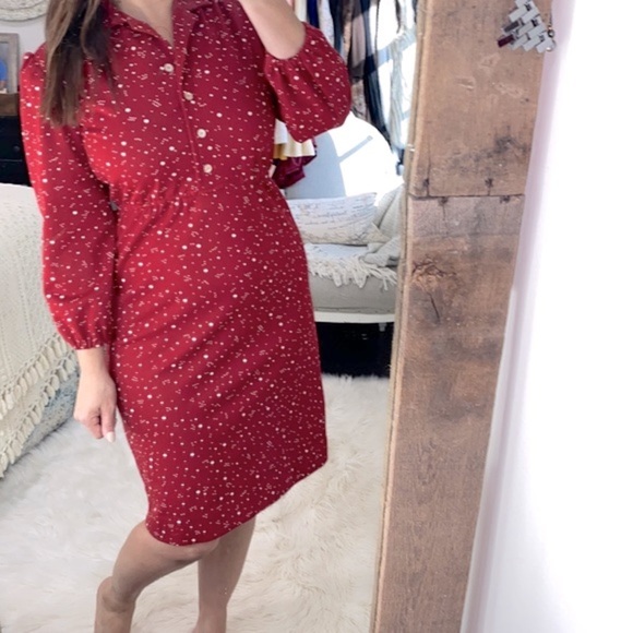 Vintage red dress size medium - Picture 2 of 9